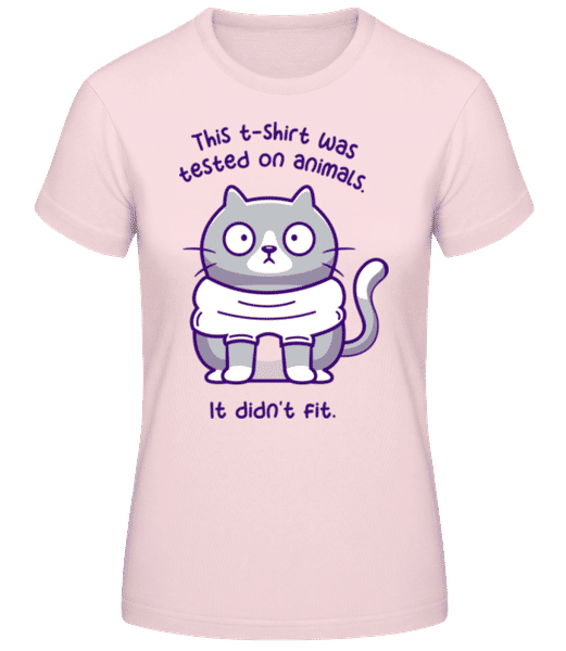 Aperçu: Cat T-shirt Was Tested On Animals Fit - T-shirt standard Femme - Rose - Devant