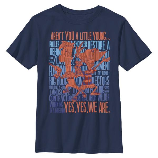 Aperçu: Disney Classics - Phinéas et Ferb - Phineas and Ferb A Little Young - Enfant T-shirt - Bleu marine - Devant