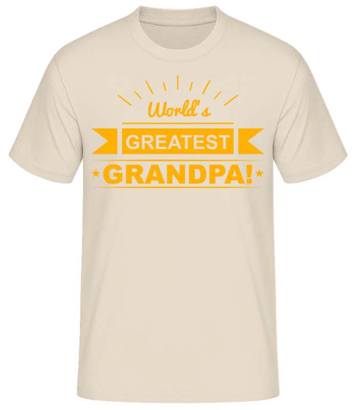 Náhled: Svět je největší děda - Pánské basic tričko - Krémová - Napřed