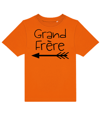 Grand Frère Flèche - T-shirt enfants B&C - Orange - Devant