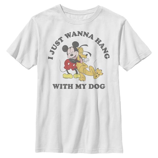 Preview: Disney Classics - Mickey Mouse - Mickey & Pluto Mickey Dog Lover - Kids T-Shirt - White - Front