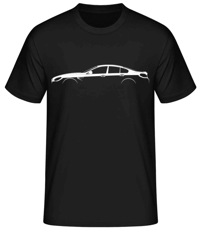 Náhľad: 'BMW M6 Gran Coupe' Silhouette - Pánske basic tričko - Čierna - Predné