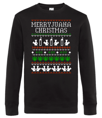 Merryjuana Christmas - Sudadera estándar para hombre - Negro - delante