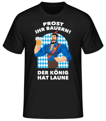 Oktoberfest Der König Hat Laune - Männer Basic T-Shirt - Schwarz - Vorne