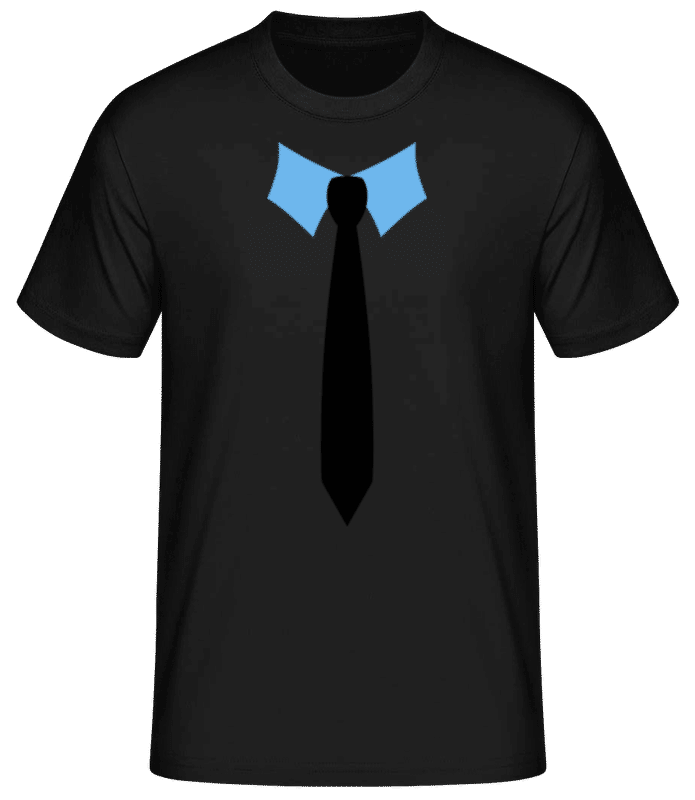 Vorschau: Krawatte - Männer Basic T-Shirt - Schwarz - Vorne