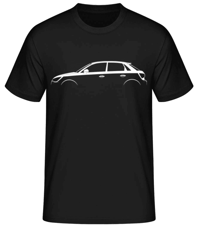 Vorschau: 'Audi A1 Sportback (8X)' Silhouette - Männer Basic T-Shirt - Schwarz - Vorne