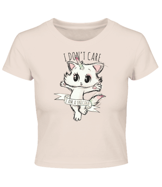 Aperçu: I Dont Care Unicorn - Crop top - Rose - Devant