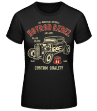Hot Rod Rebel - Frauen Basic T-Shirt - Schwarz - Vorne
