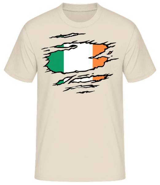 Preview: Ripped Flag Ireland - Men's B&C T-Shirt - Cream - Front