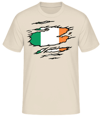 Ripped Flag Ireland - Men's B&C T-Shirt - Cream - Front