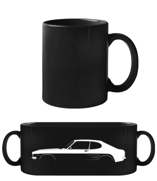 'Ford Capri Mk I' Silhouette - Tasse Noire - Noir - Devant