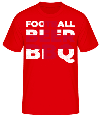 Football Beer BBQ - Männer Basic T-Shirt - Rot - Vorne