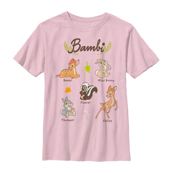Aperçu: Disney Classics - Bambi - Skupina Textbook - Enfant T-shirt - Rose - Devant