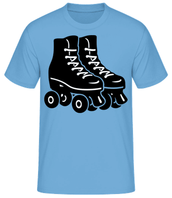 Rollschuhe - Männer Basic T-Shirt - Hellblau - Vorne