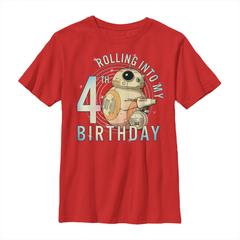 Star Wars - El ascenso de Skywalker - D-0 & BB-8 Rolling Into My 4th Birthday - Cumpleaños - Niños Camiseta
