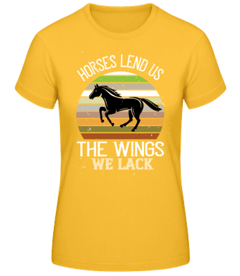 Horses Lend Us The Wings We Lack - T-shirt standard Femme - Jaune doré - Devant