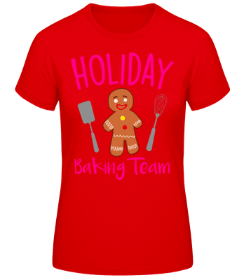 Holiday Baking Team - Dámske basic tričko - Červená - Predné