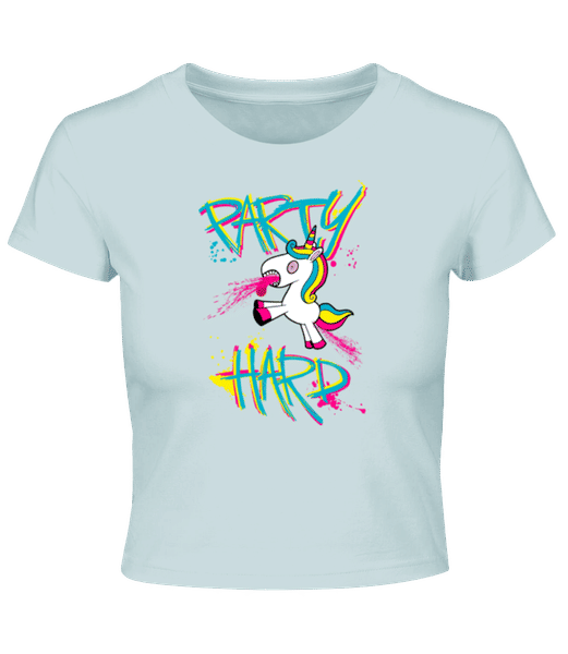Aperçu: Party Hard Licorne - Crop top - Bleu clair - Devant
