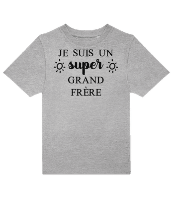 Super Grand Frère - T-shirt enfants B&C - Gris chiné - Devant