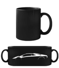 'Lamborghini Diablo SV' Silhouette - Čierny hrnček - Čierna - Predné