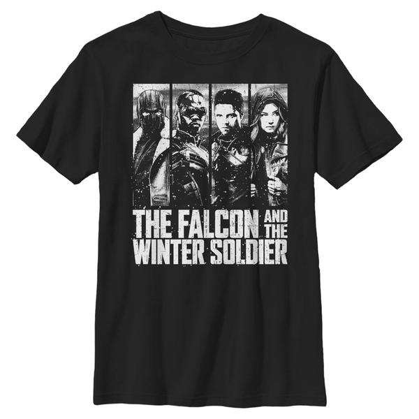 Aperçu: Marvel - Falcon et le soldat de l'hiver - Photo de groupe White out - Enfant T-shirt - Noir - Devant