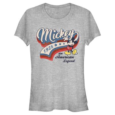 Disney Classics - Mickey Mouse - Mickey Baseball Americana - Women's T-Shirt - Heather grey - Front