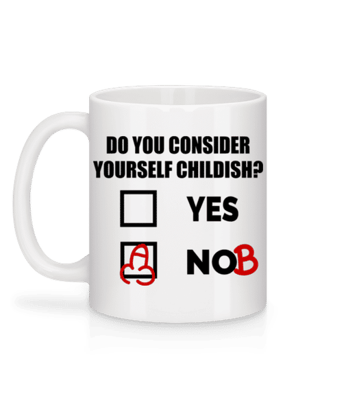 Aperçu: Are You Childish? - Mug en céramique blanc - Blanc - Derrière