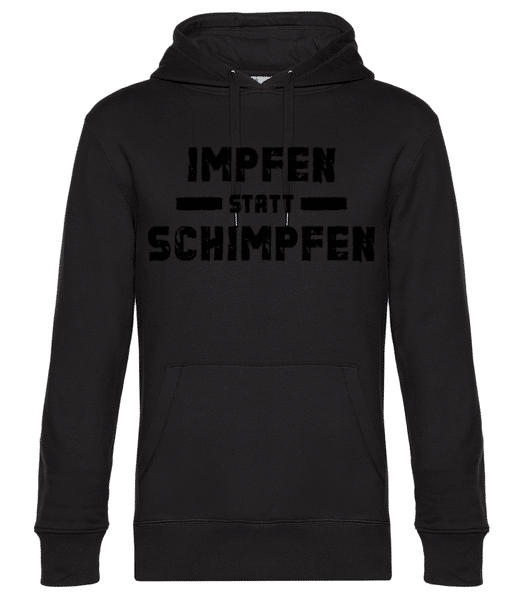 Vorschau: Impfen Statt Schimpfen - Unisex Premium Hoodie - Schwarz - Vorne