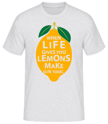 When Life Gives You Lemons - Männer Basic T-Shirt - Grau meliert - Vorne