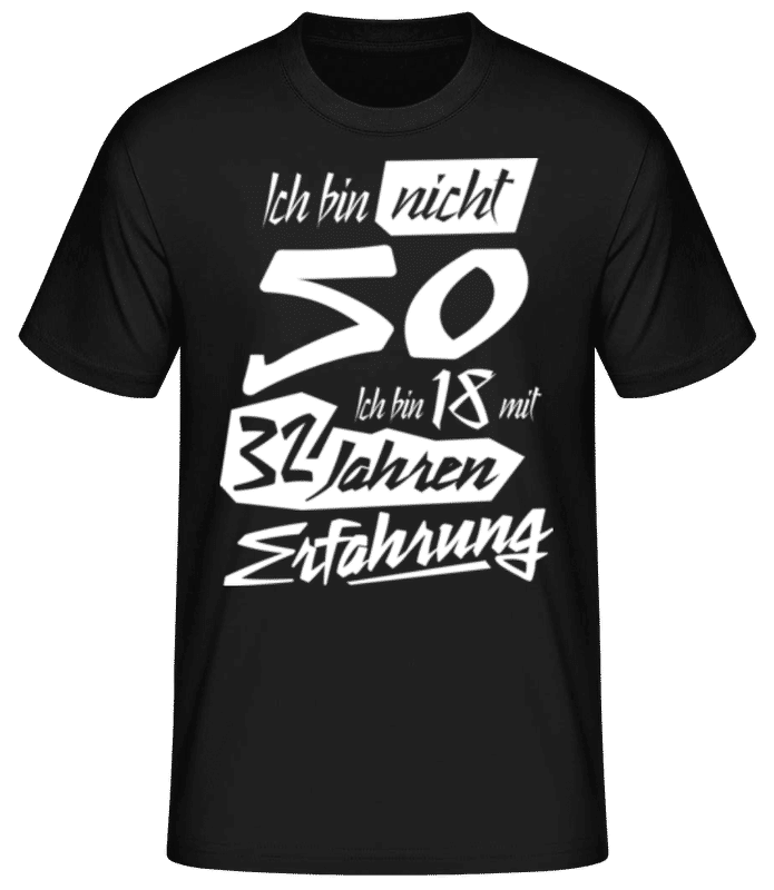 Vorschau: 18 Mit 32 Jahren Erfahrung 50 Geburtstag - Männer Basic T-Shirt - Schwarz - Vorne