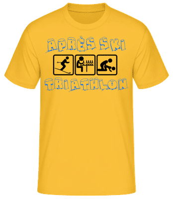 Après Ski Triathlon - Men's Basic T-Shirt - Golden yellow - Front