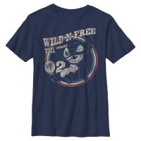 Disney - Lilo & Stitch - Stitch Americana Circle - Detské Tričko - Namornícka modrá - Predné