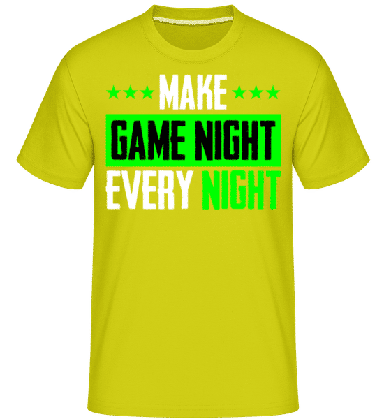 Preview: Make Every Night Game Night -  Shirtinator Men's T-Shirt - Lime - Front