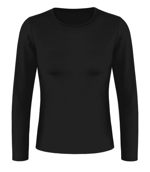 Aperçu: T-shirt à manches longues standard Femme - Noir - Devant