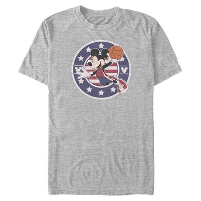 Disney Classics - Mickey Mouse - Mickey B Ball Americana - Men's T-Shirt - Heather grey - Front