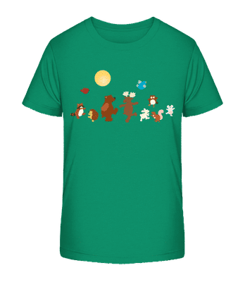 Baby Animal Party - Kid's Organic T-Shirt Stanley Stella 2.0 - Green - Front