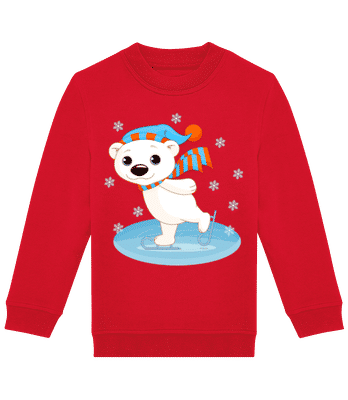 Ours Sur La Glace - Sweat-shirt standard pour enfant - Rouge - Devant