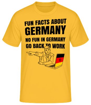 Fun Facts Germany - T-shirt standard Homme - Jaune doré - Devant