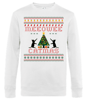 MEEOWEE Catmas - Sudadera estándar para hombre - Blanco - delante