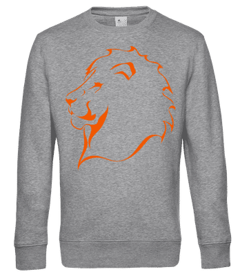Lion Orange - Sweat-shirt standard pour homme - Gris chiné - Devant