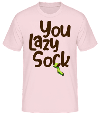 You Lazy Sock - Männer Basic T-Shirt - Rosa - Vorne