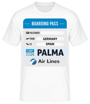 Boarding Pass Palma - Männer Basic T-Shirt - Weiß - Vorne