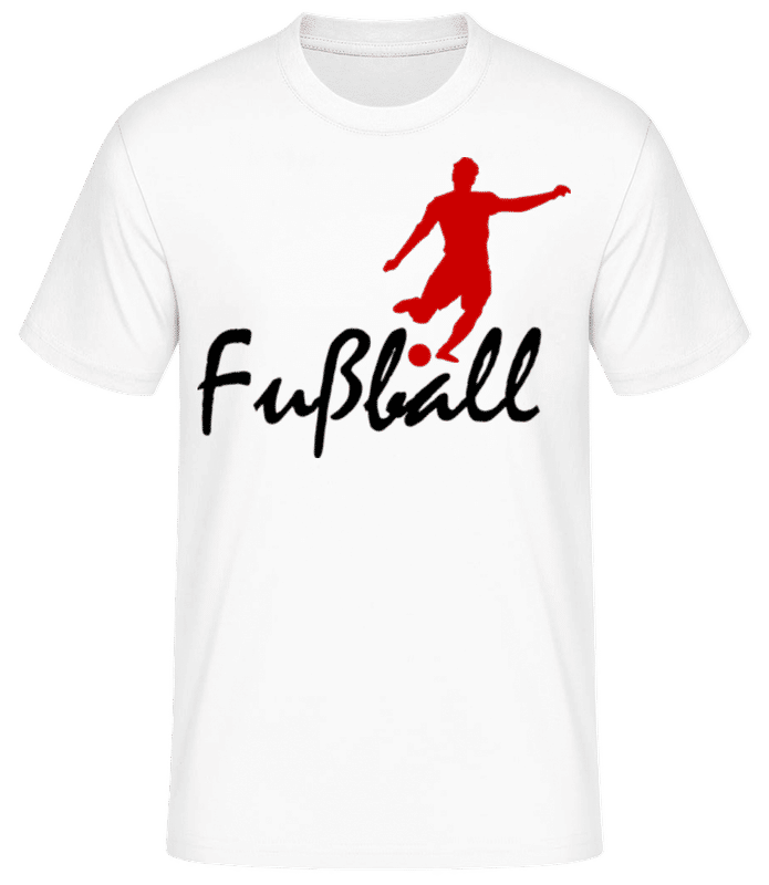 Vorschau: Fußball Rot Schwarz - Männer Basic T-Shirt - Weiß - Vorne