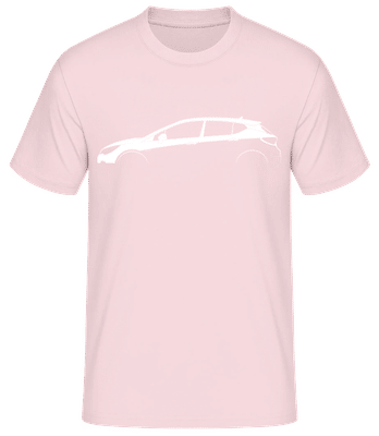 'Opel Astra (K)' Silhouette - Pánské basic tričko - Růžová - Napřed