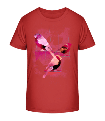 Vogel Schaukeln - Kinder Bio T-Shirt Stanley Stella 2.0 - Rot - Vorne