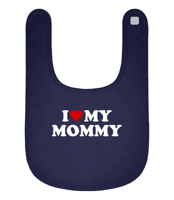I Love My Mommy - Bavoir Bébé bio - Bleu marine - Devant