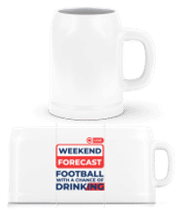 Weekend Forecast Football - Beer Mug - White - Front