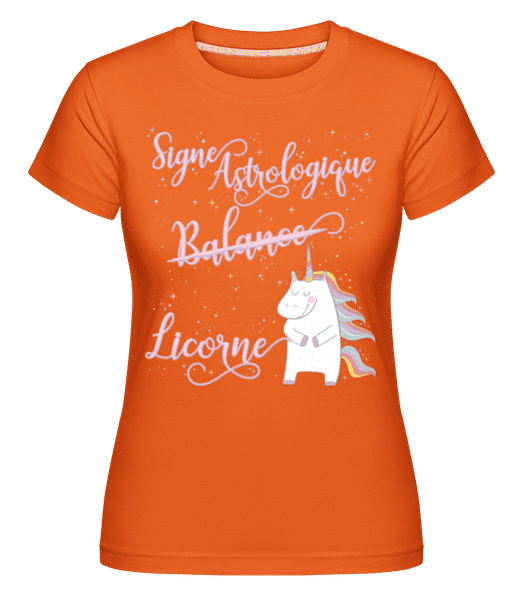 Aperçu: Signe Astrologique Licorne Balance -  T-shirt Shirtinator femme - Orange - Devant