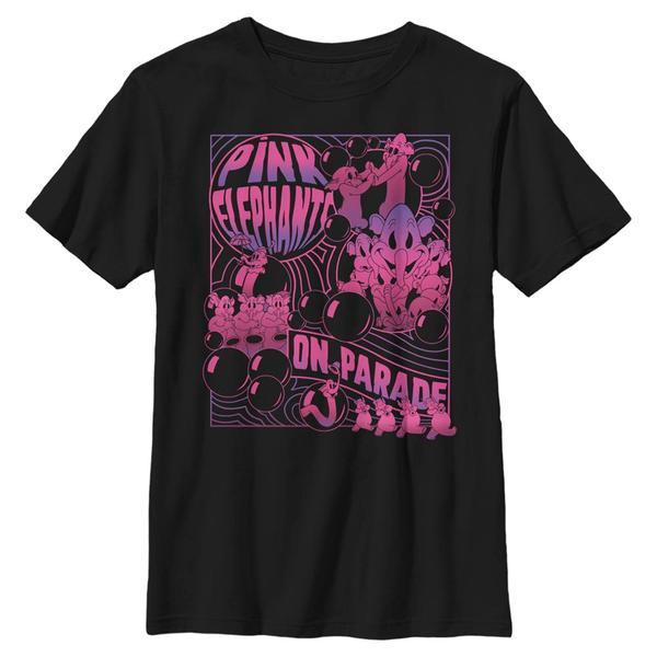 Aperçu: Disney Classics - Dumbo - Skupina Pink Elephants - Enfant T-shirt - Noir - Devant