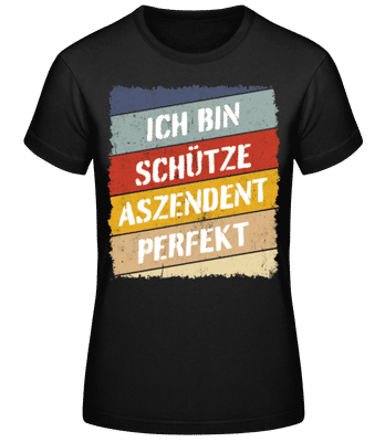 Schütze Aszendent Perfekt Retro Stil - Frauen Basic T-Shirt - Schwarz - Vorne